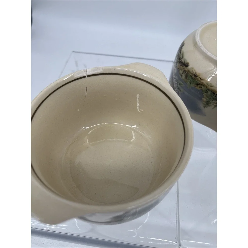 3 Vtg‎ Colditz Porcelain Falcon Soup Bowl Crocks German Democratic Republic x3